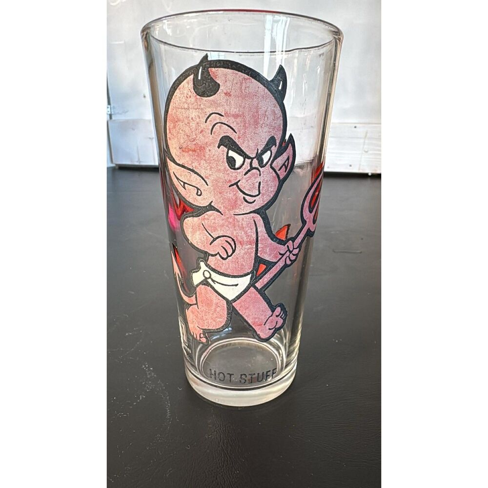 Vintage Hot Stuff Little Devil Cartoon Pepsi Glass Harvey Cartoons